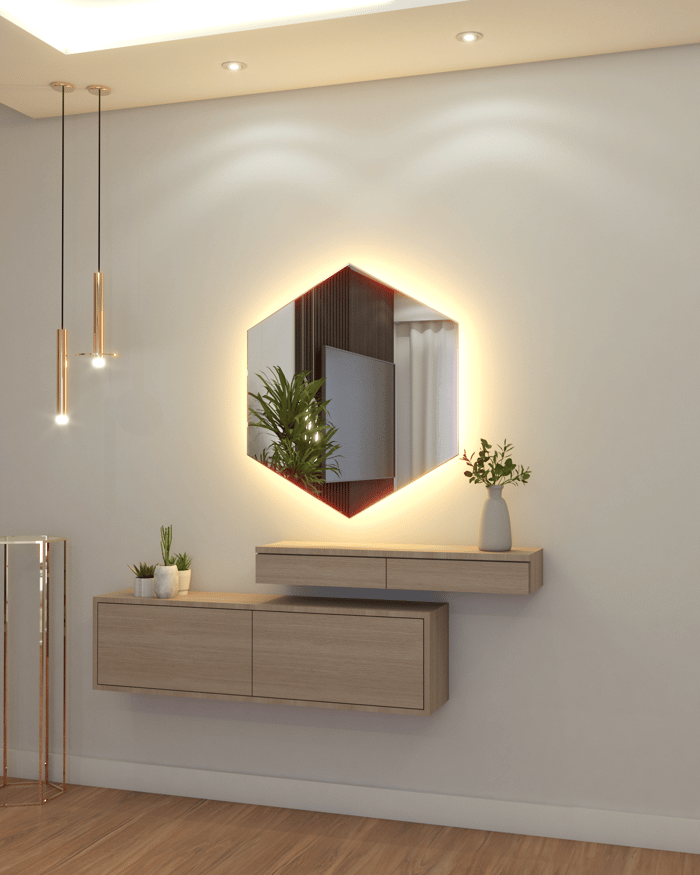 Resia 49×72 cm Led – Espejo Orgánico con Bastidor image